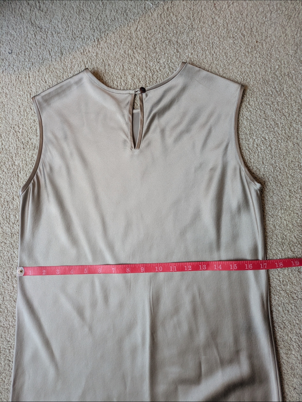 Peter Cohen Star Label Sleeveless Champagne Beige 100% Silk Midi Slip Dress - Picture 6 of 15